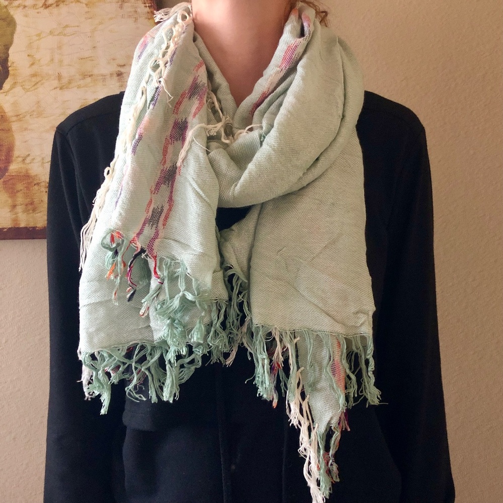 Fair Trade Handmade Woven Mint Scarf
